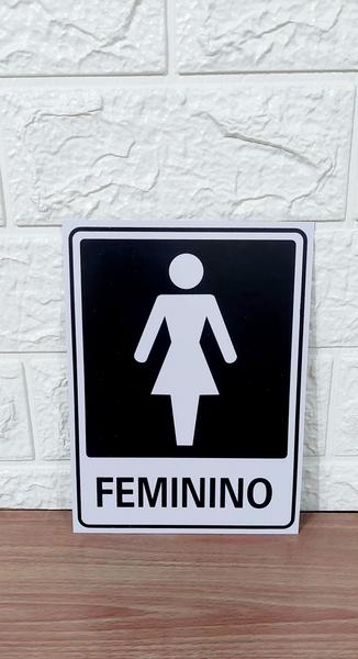 Imagem de Placa DE Sinalização 20x15 Feminino Preto, C/ NFE