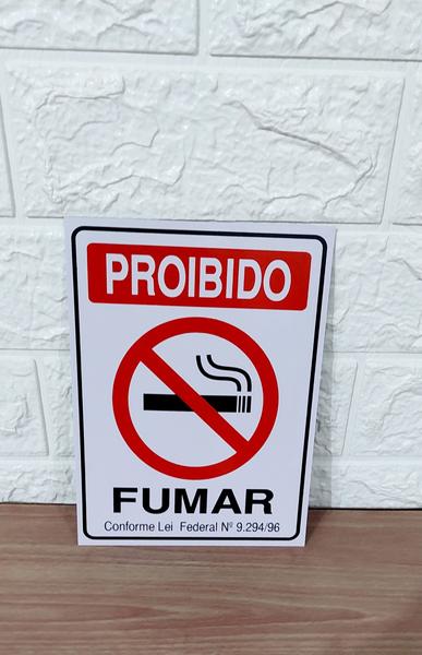 Imagem de Placa DE Sinalizacão 20x15 Proibido Fumar C/ NFE