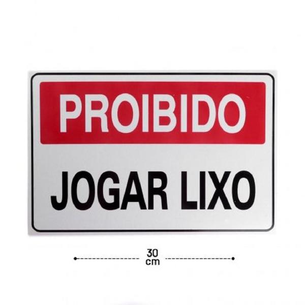 Imagem de Placa DE Sinalização 20x30 Proibido Jogar Lixo