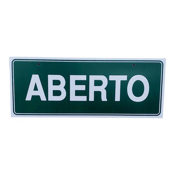 Imagem de Placa de Sinalização 30x10 Duplo Aberto/fechado