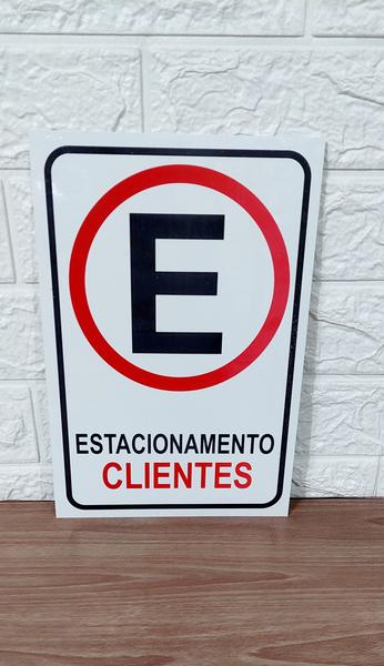 Imagem de Placa DE Sinalização 30x20 Estacionamento Clientes