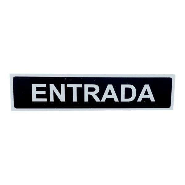 Imagem de Placa de Sinalização 30x7 ENTRADA fundo preto letra branca