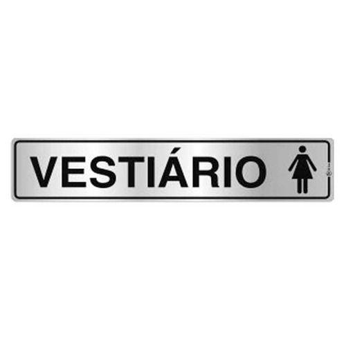 Imagem de Placa De Sinalização Alumínio 05x25cm Vestiário Feminino