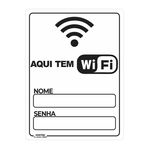 Imagem de Placa de Sinalização Aqui tem WI-FI