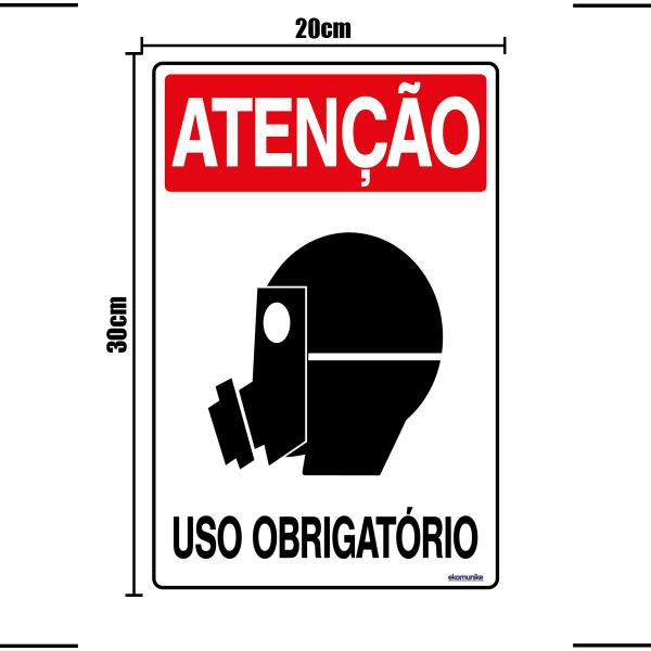 Imagem de Placa De Sinalização Atenção Máscara Uso Obrigatório 20x30 Ekomunike - S-201 F9e