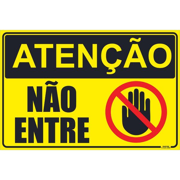 Imagem de Placa de Sinalização Atenção Não Entre