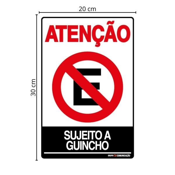 Imagem de Placa De Sinalização Atenção Proibido Estacionar Sujeito A Guincho 20x30 Qi Comunicação - P-4/2 Q1A