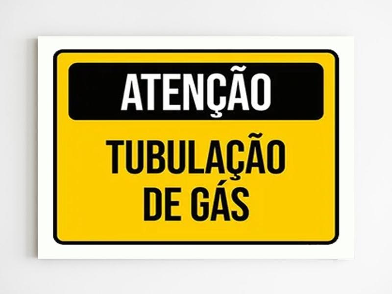 Imagem de Placa de sinalização atenção tubulação de gás 20x29 A4