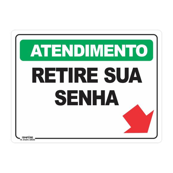 Imagem de Placa de Sinalização Atendimento Retire Sua Senha 3