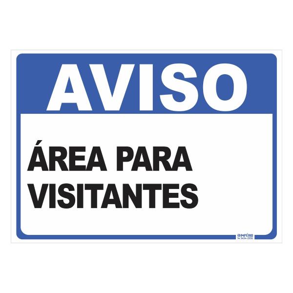 Imagem de Placa de Sinalização Aviso Área para Visitantes