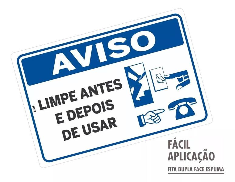 Imagem de  Placa de Sinalização Aviso - Por Favor, Limpe Antes e Depois de Usar  Mantenha a Limpeza