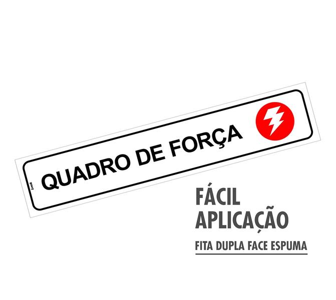 Imagem de Placa de Sinalização Aviso - Quadro de Força em PS (Poliestireno) - Indicação de Segurança 5x25 cm