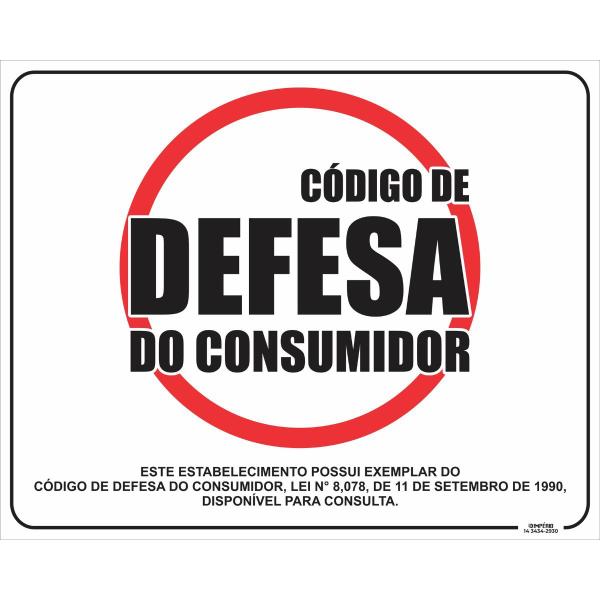 Imagem de Placa de Sinalização Código de Defesa do Consumidor