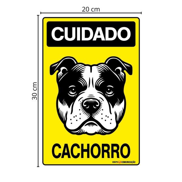 Imagem de Placa De Sinalização Cuidado Cachorro 20x30 Qi Comunicação - P-6/1 Q1a