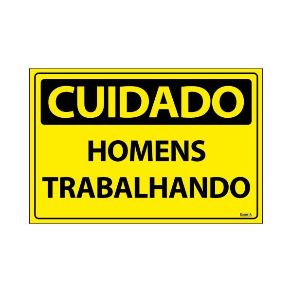 Imagem de Placa De Sinalização Cuidado Homens Trabalhando 30x20 Ecom IA - SC27 F9e