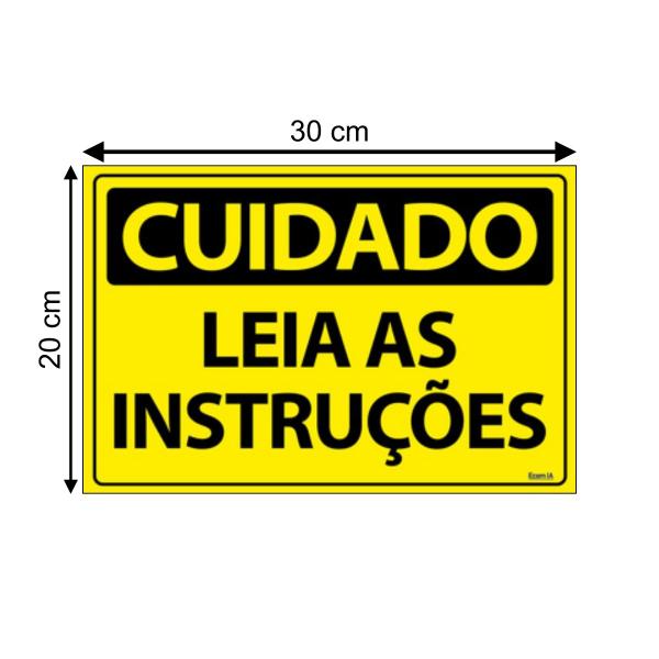 Imagem de Placa De Sinalização Cuidado Leia As Instruções 30x20 Ecom IA - SC82 F9e