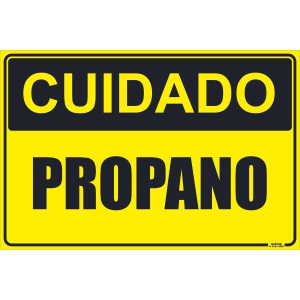 Imagem de Placa de Sinalização Cuidado Propano