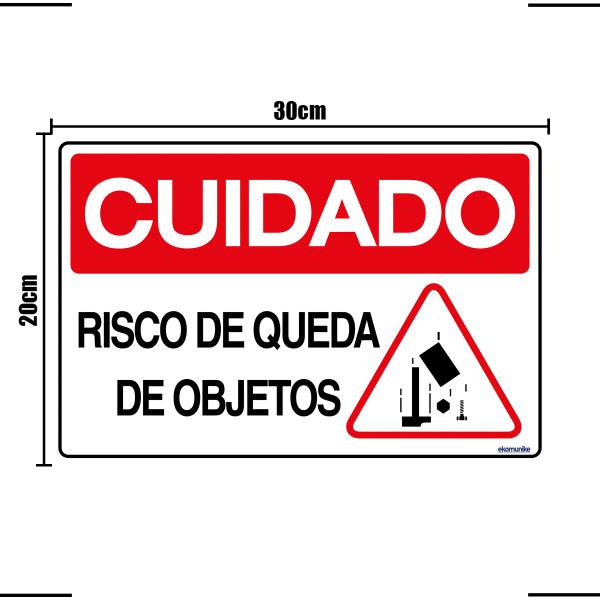 Imagem de Placa De Sinalização Cuidado Risco De Queda De Objetos 30x20 Ekomunike - S-226/2 F9e