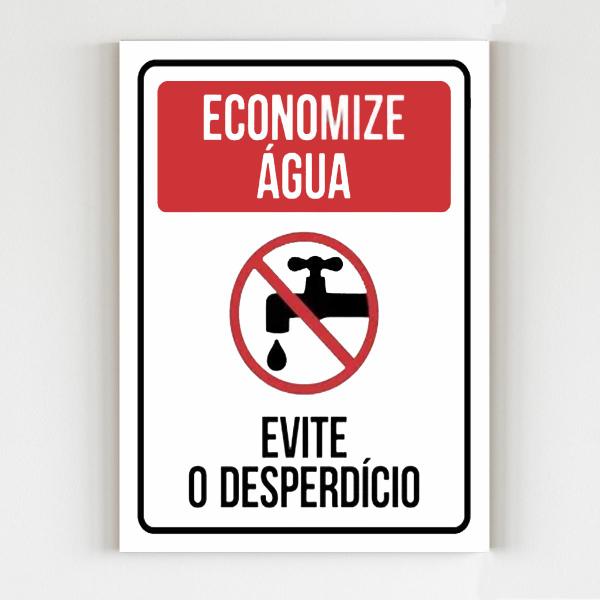 Imagem de Placa de sinalização economize água evite o desperdício A4