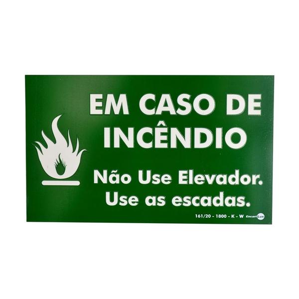 Imagem de Placa de Sinalização EM CASO DE INCÊNDIO PS7 ENCARTALE