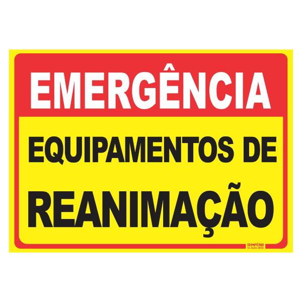 Imagem de Placa de Sinalização Emergência Equipamentos de Reanimação