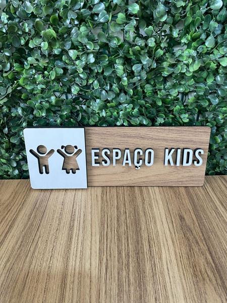 Imagem de Placa de sinalização Espaço Kids em mdf