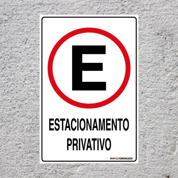 Imagem de Placa De Sinalização Estacionamento Privativo 20x30 Qi Comunicação - P-3 Q1a