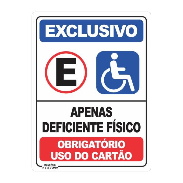 Imagem de Placa de Sinalização Exclusivo Apenas Deficiente Físico