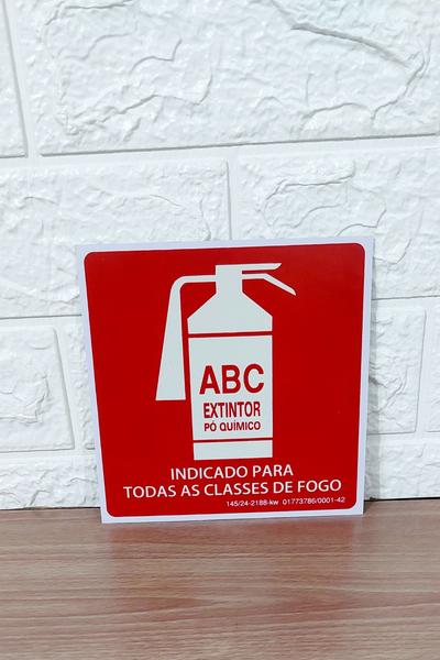 Imagem de Placa de Sinalização fotoluminescente EXTINTOR ABC PÓ 15X15