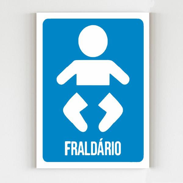 Imagem de Placa de sinalização fraldário mdf a4 20x29 bebê trocador