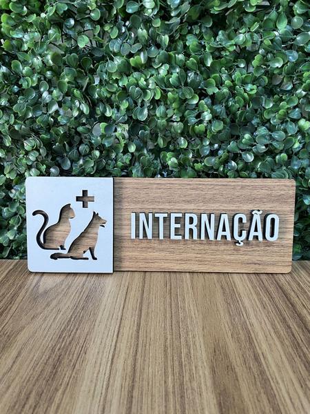 Imagem de Placa de sinalização Internação Pet em mdf