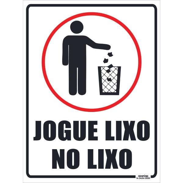 Imagem de Placa de Sinalização Jogue Lixo no Lixo