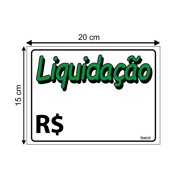 Imagem de Placa De Sinalização Liquidação 20X15 Ecom IA - P-23 F9e