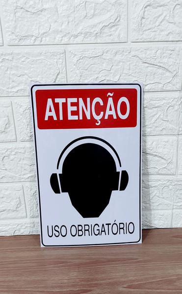 Imagem de Placa DE Sinalização OBRIGATORIO ABAFADOR DE OUVIDO FONE