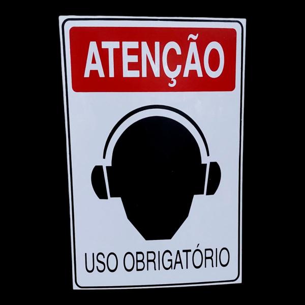 Imagem de Placa DE Sinalização OBRIGATORIO ABAFADOR DE OUVIDO FONE