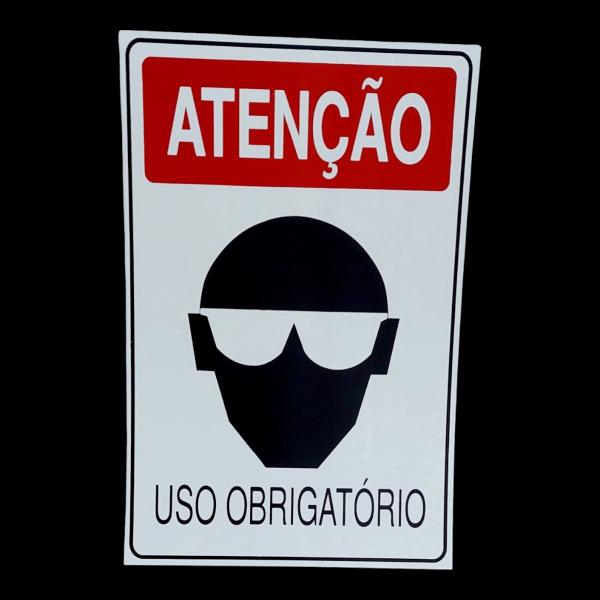 Imagem de Placa DE Sinalização OBRIGATORIO USO DE OCULOS 20 X 30 CM