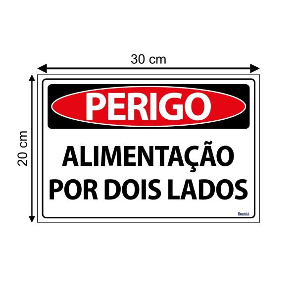 Imagem de Placa De Sinalização Perigo Alimentação Por Dois Lados 30x20 Ecom IA - SP49 F9e