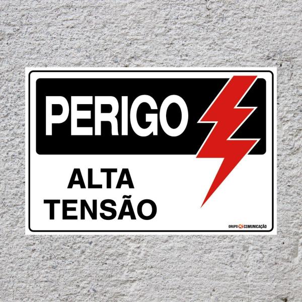 Imagem de Placa De Sinalização Perigo Alta Tensão 30x20 Qi Comunicação - S-217 Q1a