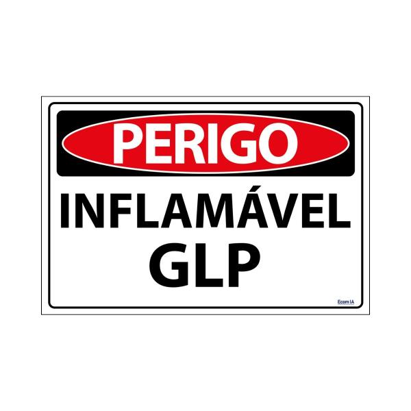 Imagem de Placa De Sinalização Perigo Inflamável GLP 30x20 Ecom IA - SP75 F9e