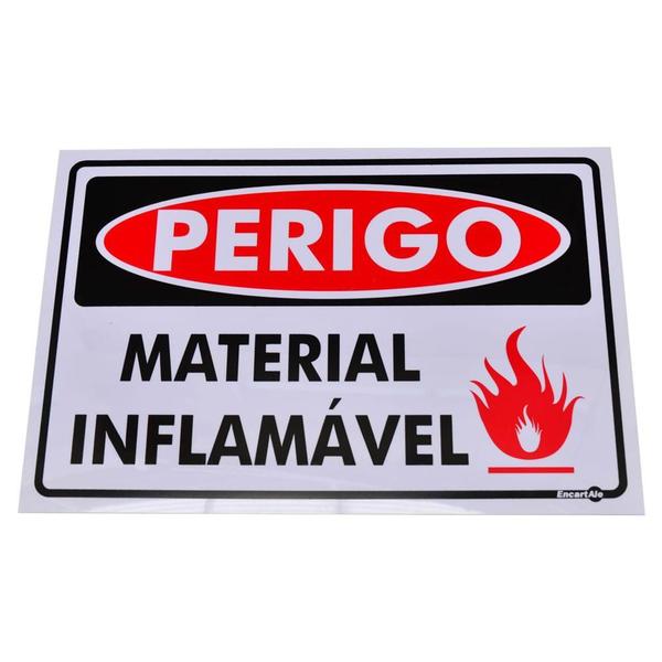 Imagem de Placa de Sinalização PERIGO MATERIAL INFLAMÁVEL Ref 156 ENCARTALE - Encart'Ale