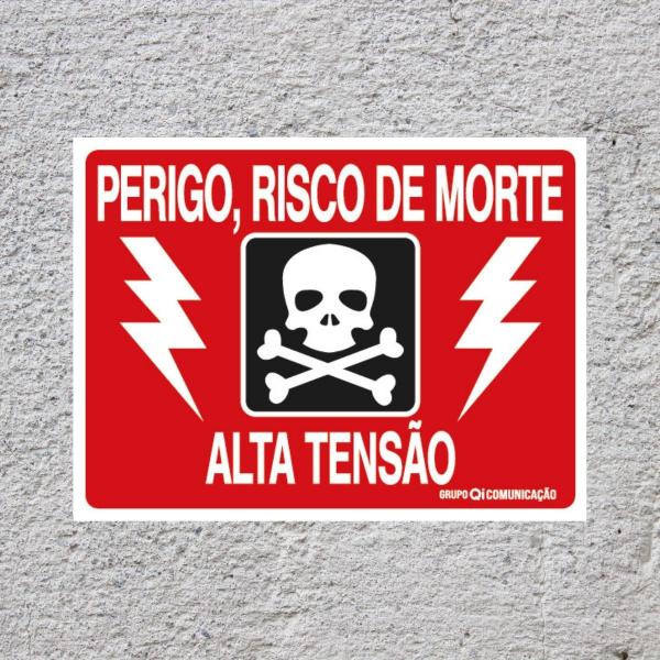 Imagem de Placa De Sinalização Perigo Risco De Morte Alta Tensão 20X15 Qi Comunicação - S-222 Q1a