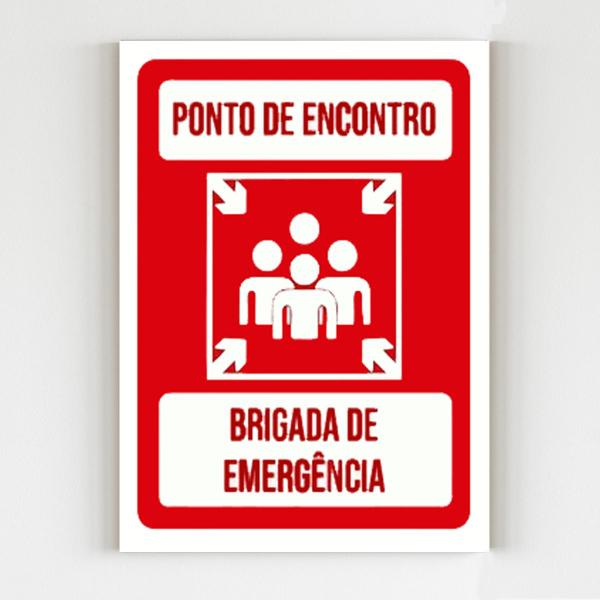 Imagem de Placa de sinalização ponto de encontro brigada emergência A4