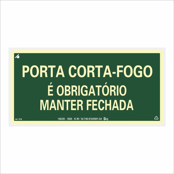 Imagem de Placa de Sinalização Porta Corta Fogo