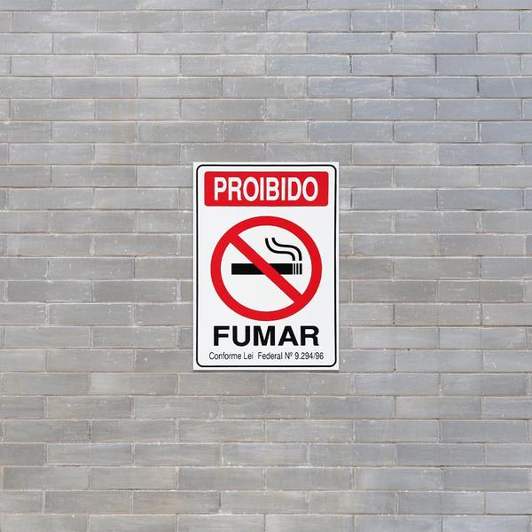 Imagem de Placa De Sinalização Proibido Fumar 15X20 - P-5/1 F9E