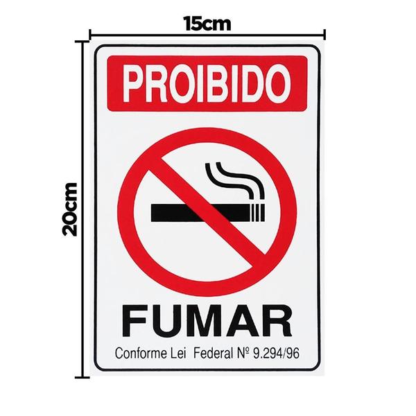 Imagem de Placa De Sinalização Proibido Fumar 15X20 - P-5/1 F9E