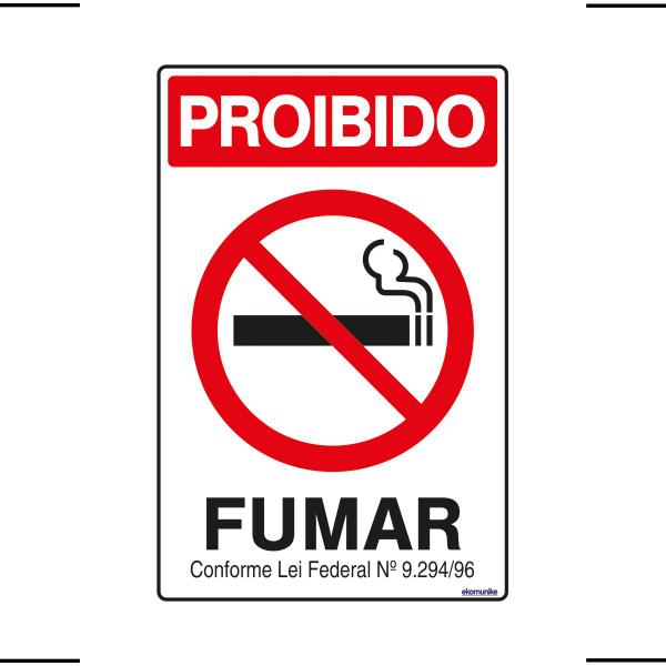 Imagem de Placa De Sinalização Proibido Fumar 20x30 Ekomunike - P-5 F9e