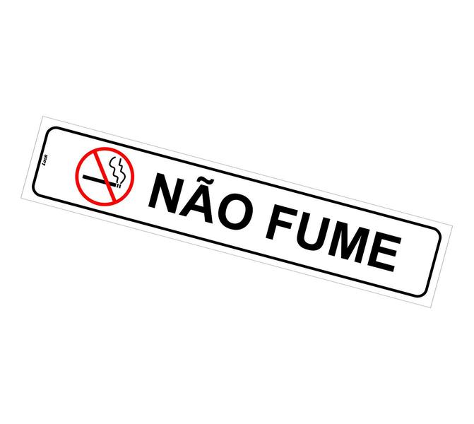 Imagem de Placa de Sinalização Proibido Fumar - Não Fume - 5x25cm - Autoadesiva em PS (Poliestireno)