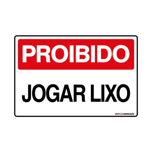 Imagem de Placa De Sinalização Proibido Jogar Lixo 30x20 Qi Comunicação - P-10 Q1A