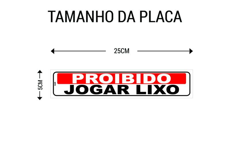 Imagem de Placa de Sinalização Proibido Jogar Lixo Lixeira PS 5x25cm Autoadesiva