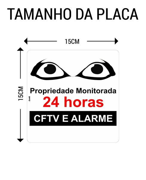 Imagem de Placa de Sinalização Propriedade Monitorada 24 Horas - Segurança CFTV e Alarme  Proteja Seu Patrimônio